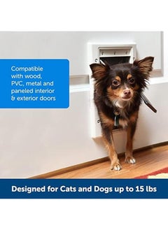 PetSafe Plastic Dog And Cat Door Small For Pets Up To 15 Lb Paintable Easy Diy Installation Security Cover Included Install In Interior And Exterior Doors Or Walls Durable Adjustable Flap  - Image 3