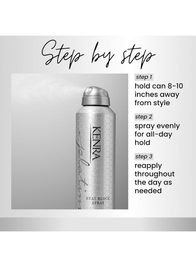 Kenra Platinum Heat Block Spray 22 | Heat Protecting Hairspray | High Hold For Ultimate Style Longevity | Clean Release From Hot Tools | All Hair Types - Image 3