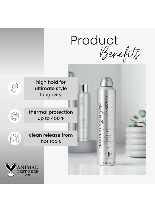 Kenra Platinum Heat Block Spray 22 | Heat Protecting Hairspray | High Hold For Ultimate Style Longevity | Clean Release From Hot Tools | All Hair Types - Image 2