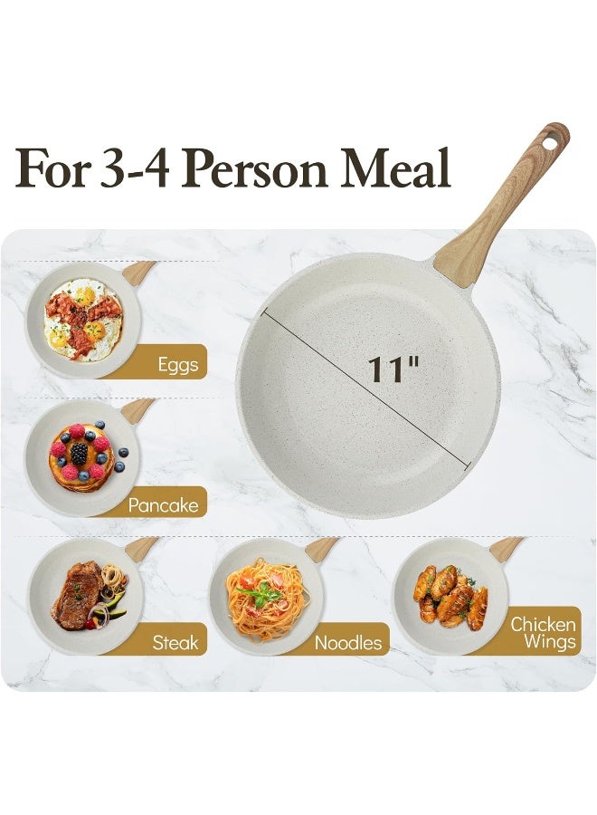 SENSARTE Nonstick Ceramic Frying Pan Skillet, 11 Inch Omelet Pan, Healthy Non Toxic Chef Pan, Induction Compatible Egg Pan With Heat Resistant Handle, Pfas-Free  - Image 1