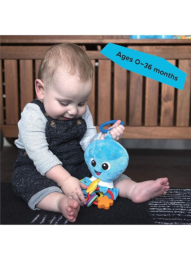 بيبي أينشتاين لعبة الأخطبوط الناعمة المحشوة من أكتيفيتي آرمز، مناسبة للأنشطة الحسية المتعددة، مثالية لعربات الأطفال وحقائب الحفاضات من عمر 0 إلى 36 شهرًا - Image 3