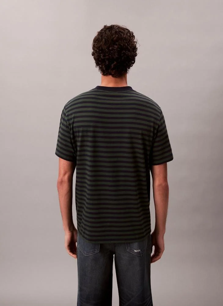 Calvin Klein Jeans Monogram Logo Stripe Relaxed T-Shirt