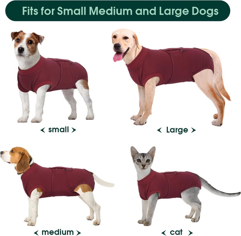 Kuoser Trendy economical quality Dog Surgery Recovery Suit, Recovery Suit for Female Male Dogs, Dog Onesie After Surgery Spay Neuter, Anti-Licking Pet Surgical Recovery Snugly Suit, Bodysuit for Abdominal Wounds Skin Disease Assorted natural tone picks - Image 3