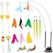 Depets Cat Wand Toy 15 Pcs Interactive Cat Feather Toys for Indoor Self Play Exercise 2 Play Modes Kitten Teaser Wand Reusable Suction Cup Kitten Toys - Image 3