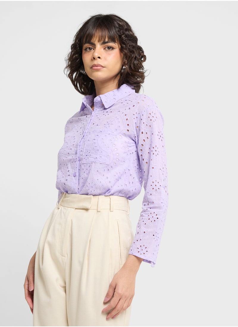 ELLA Button Down Shiffly Shirt  - Image 1