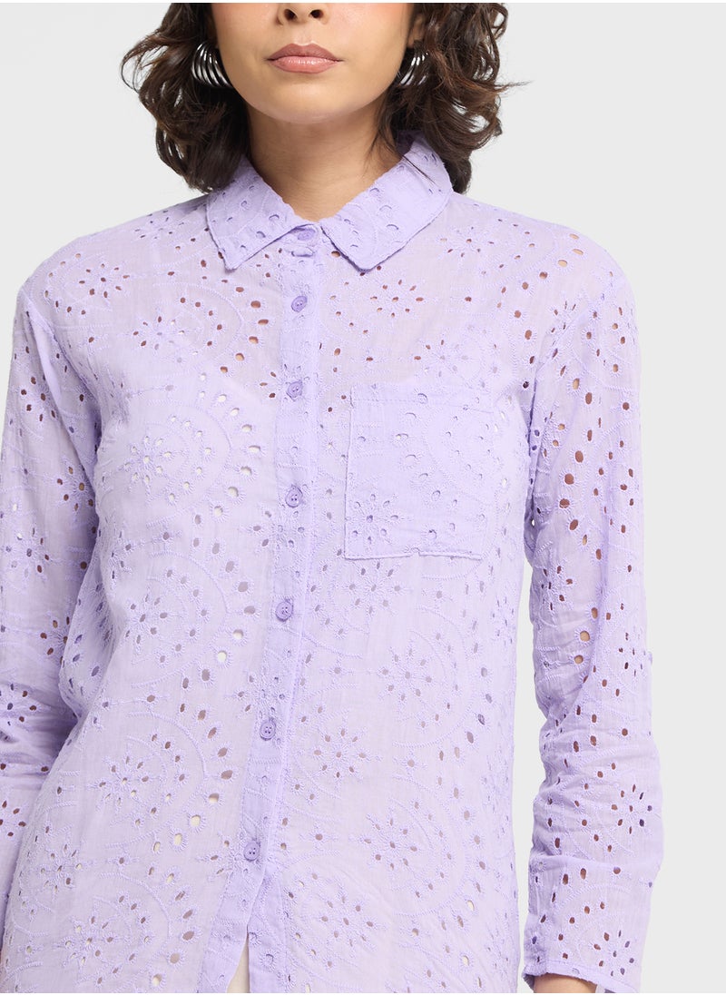 ELLA Button Down Shiffly Shirt  - Image 3
