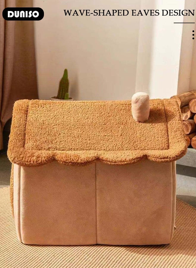 DUNISO Cat Bed for Indoor Cats,Cozy Cat Cave Bed Cat House Cat Tent with Removable Cushion Pillow,Soft Warm Pet House Puppy Bed,Cute Bear Pet Nest for Cat Kitten Small Dogs - Image 5