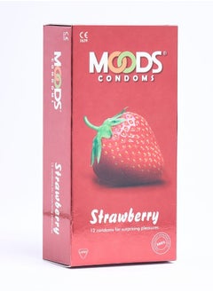 Moods Strawberry Condoms 12 Pieces  - Image 2