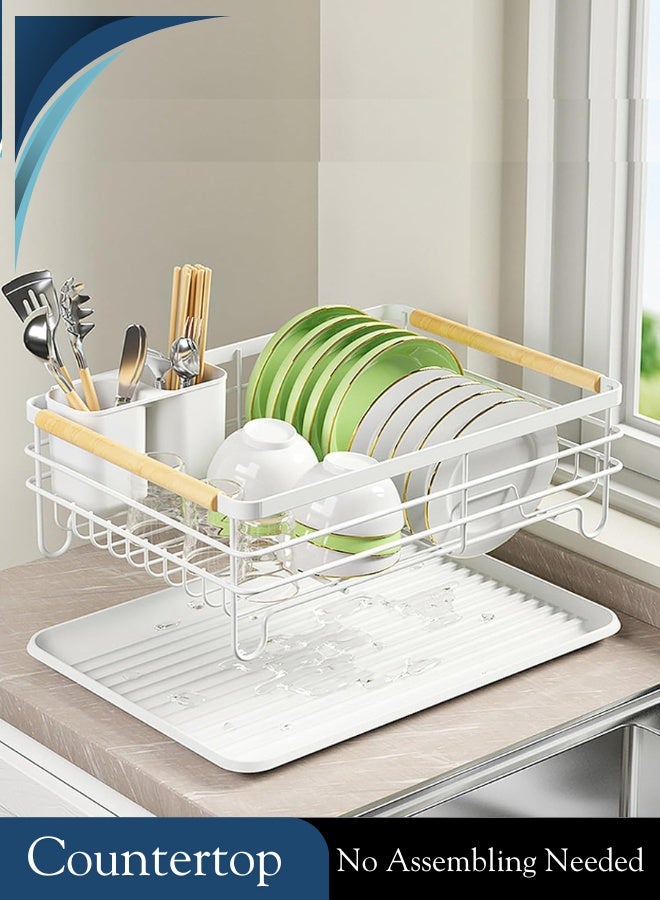RACK STORE KITCHEN DISH RACK, COUNTERTOP PLATE RACK WITH DRAIN TRAY - Image 3