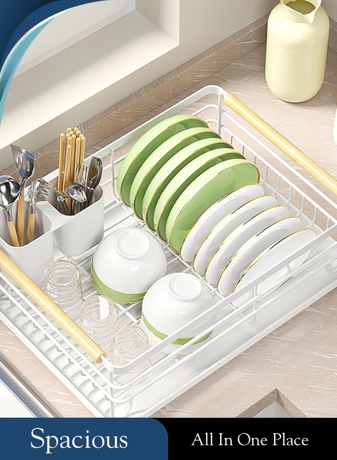 RACK STORE KITCHEN DISH RACK, COUNTERTOP PLATE RACK WITH DRAIN TRAY - Image 4
