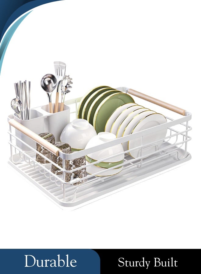 RACK STORE KITCHEN DISH RACK, COUNTERTOP PLATE RACK WITH DRAIN TRAY - Image 5