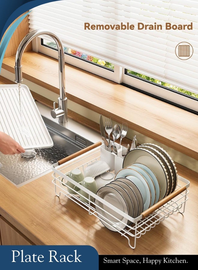 RACK STORE KITCHEN DISH RACK, COUNTERTOP PLATE RACK WITH DRAIN TRAY - Image 2
