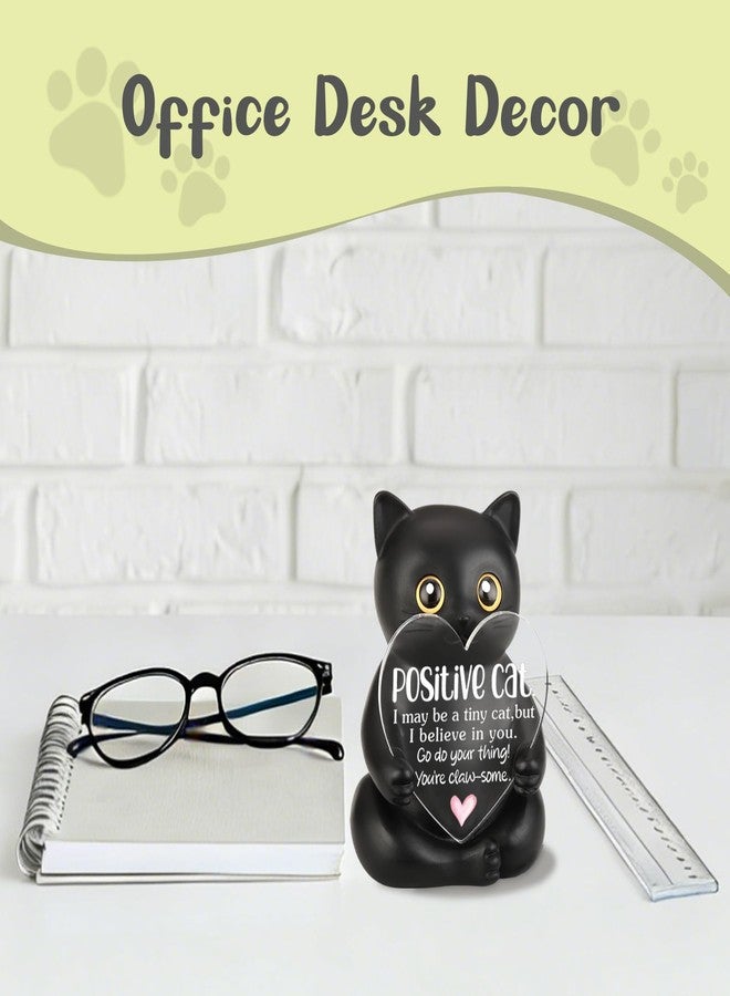 THRXOBN Encouraging Positive Cat Figurine, Motivational Desk Decor for Office Workers, Inspiring Gift for Cat Lovers, Stress Relief Present for Coworkers, Cute Animal Statue for Home Desk, WMS2 - Image 4
