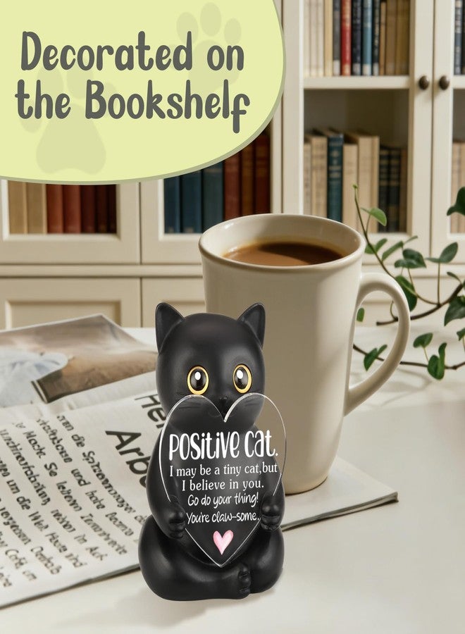 THRXOBN Encouraging Positive Cat Figurine, Motivational Desk Decor for Office Workers, Inspiring Gift for Cat Lovers, Stress Relief Present for Coworkers, Cute Animal Statue for Home Desk, WMS2 - Image 5