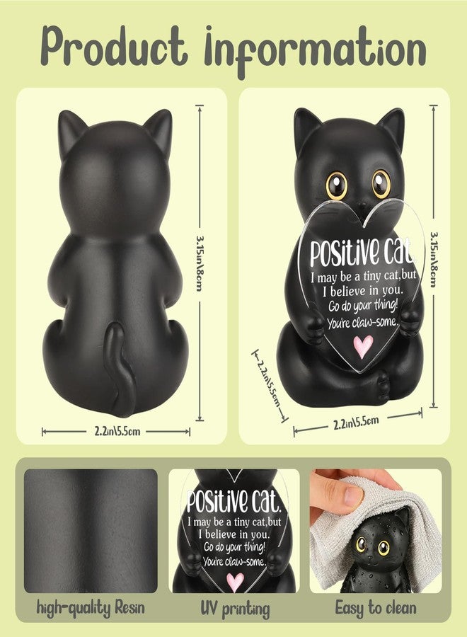 THRXOBN Encouraging Positive Cat Figurine, Motivational Desk Decor for Office Workers, Inspiring Gift for Cat Lovers, Stress Relief Present for Coworkers, Cute Animal Statue for Home Desk, WMS2 - Image 2