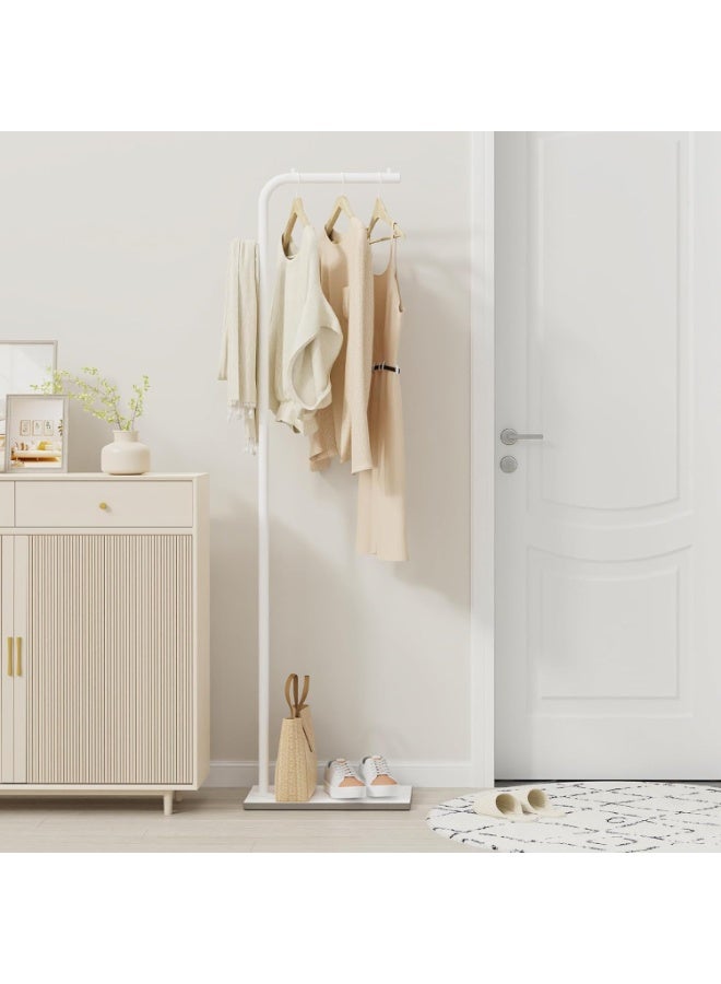 Old_Feller Modern Metal Coat Rack Freestanding ,Coat Stand With 3 Hooks,Perfect for Bedroom, Living Room, Office & Dining. Easy to Clean, Stylish & Durable, White&White - Image 5