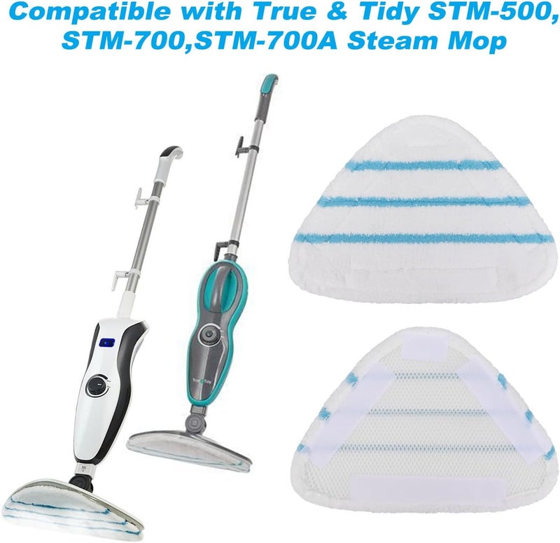 أغطية بديلة لمكنسات البخار True & Tidy STM-500، STM-700، STM-700A، وقماش تغطية مكنسة البخار المصنوع من الألياف الدقيقة؛ تناسب أنواع مكانس البخار المثلثة الأخرى، قابلة للغسيل (عبوة تحتوي على 4 أغطية). - Image 2