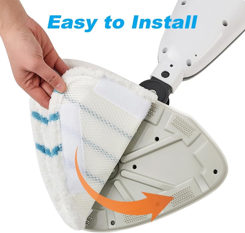 أغطية بديلة لمكنسات البخار True & Tidy STM-500، STM-700، STM-700A، وقماش تغطية مكنسة البخار المصنوع من الألياف الدقيقة؛ تناسب أنواع مكانس البخار المثلثة الأخرى، قابلة للغسيل (عبوة تحتوي على 4 أغطية). - Image 5