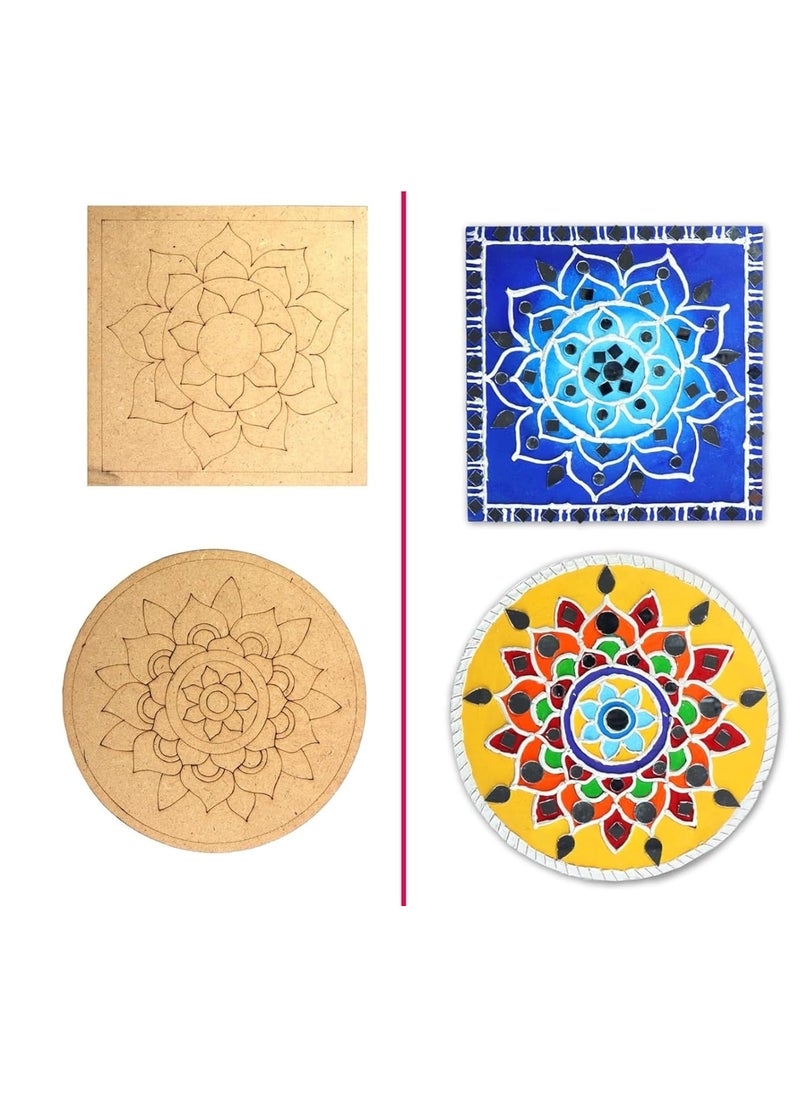 Variety Canvas VARIETY CANVAS PRE Marked Wooden MDF Art and Craft Marking Wooden Plate Creative Paint Board for Crafts Work Artistic DIY Work Art 22  - Image 3
