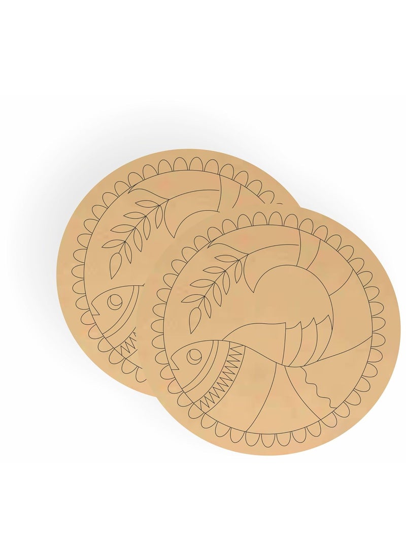 Variety Canvas VARIETY CANVAS PRE Marked Wooden MDF Art and Craft Marking Wooden Plate Creative Paint Board for Crafts Work Artistic DIY Work Art 22  - Image 1
