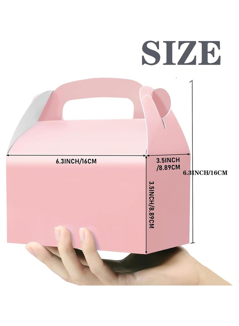 صندوق وجبات خفيفة من 20 قطعة وردية صندوق هدية صندوق هدية وورق جبلي صندوق هدية مع مقبض وهو مناسب جدا لحفلات زخرفة قوس قزح - Image 2