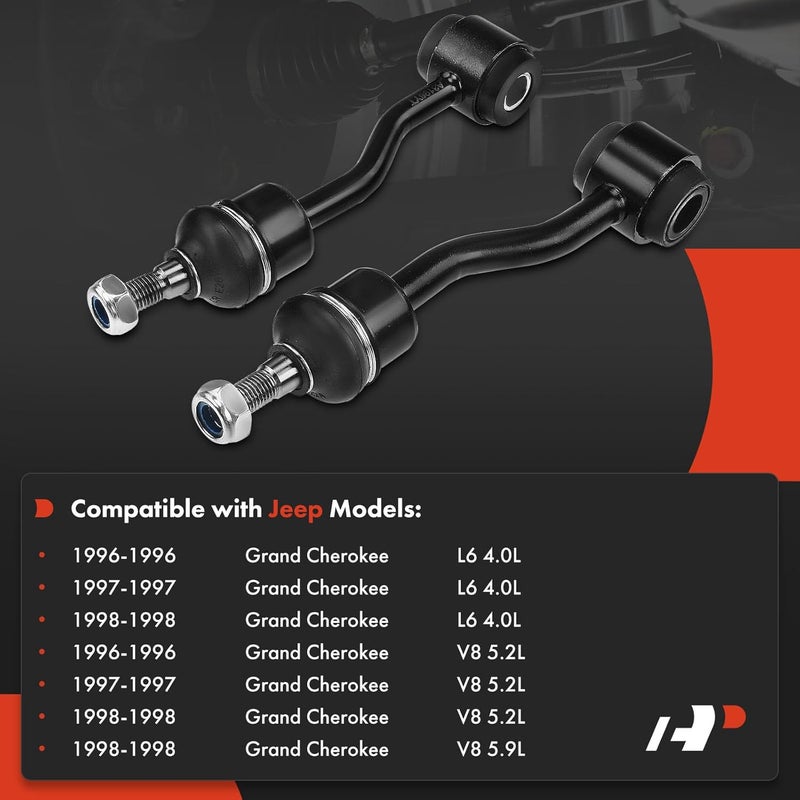 A-Premium 2 x Front Sway Bar Links Stabilizer Bar Links, Compatible with Jeep Grand Cherokee 1996 1997 1998 - Image 2