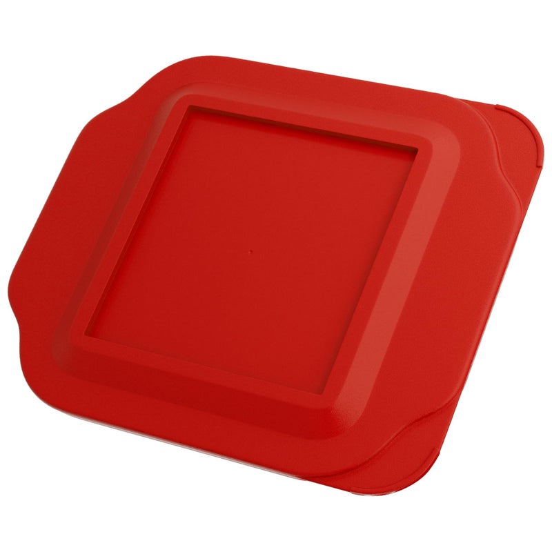 MRX Solutions Replacement Lid fits Pyrex 2-Quart 8" x 8" Glass Baking Dish #222, Compatible with Lid #222-PC, Food Storage Container Cover with Flush Tab Handles (Red) - Image 1