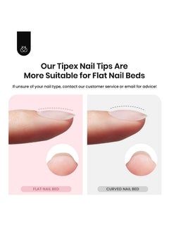 beetles Gel Polish Beetles Tipex Instant Apex Nail Tips Almond Medium-Pre-Building & Pre-Etched Strong Thick Acrylic Nail Tips,16 Sizes for Flat Nails, Press on Nails 192 Pieces Valentine's Day Gift for Women  - Image 5