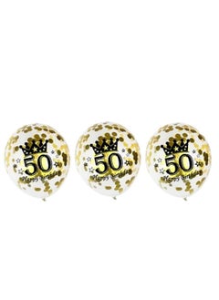 Brain Giggles Brain Giggles Happy Birthday No 50 latex birthday balloons Pack of 15pc  - Image 5