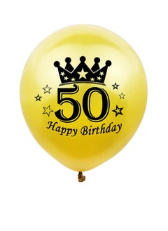 Brain Giggles Brain Giggles Happy Birthday No 50 latex birthday balloons Pack of 15pc  - Image 3
