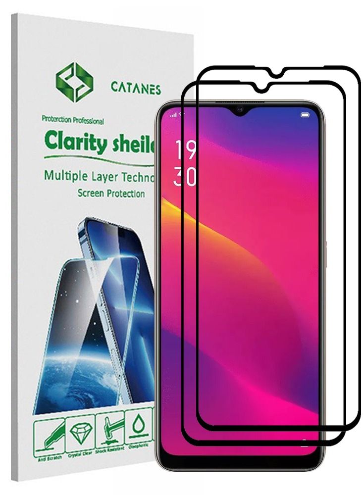 CATANES 2 Pack For Oppo A11 Screen Protector Tempered Glass Full Glue Back - Image 1