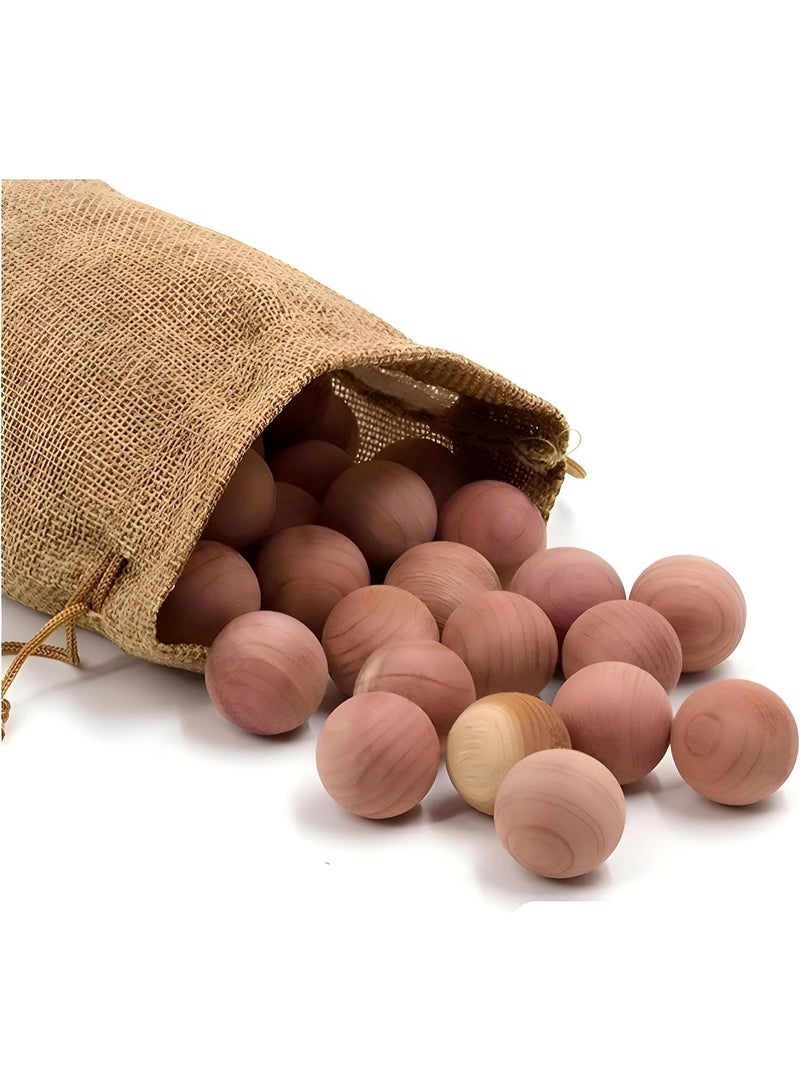 Generic valueable 1 Natural Aromatic Cedar Balls 20 Pieces for Closet and Drawer Storage - Safe Cedar Wood Moth Repellent with Eucalyptus Scent Sachet for Clothing Protection - Image 5