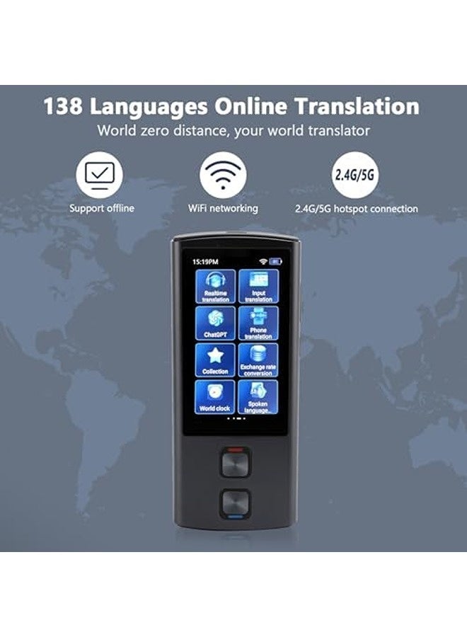 سكاي تاتش جهاز ترجمة للغة العربية – يدعم 138 لغة، ترجمة صوتية وصوتية بدون إنترنت، مزود بتطبيق ChatGPT وكاميرا بدقة 5 ميجابكسل، بطارية بسعة 1400 مللي أمبير – مترجم ذكي مثالي للسفر والأعمال. - Image 3