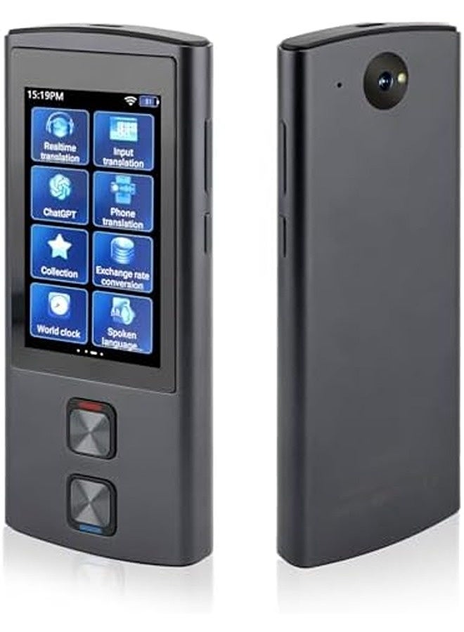 سكاي تاتش جهاز ترجمة للغة العربية – يدعم 138 لغة، ترجمة صوتية وصوتية بدون إنترنت، مزود بتطبيق ChatGPT وكاميرا بدقة 5 ميجابكسل، بطارية بسعة 1400 مللي أمبير – مترجم ذكي مثالي للسفر والأعمال. - Image 1
