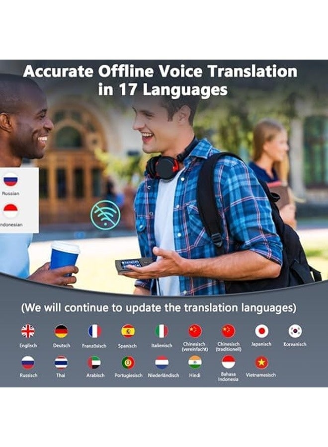 سكاي تاتش جهاز ترجمة للغة العربية – يدعم 138 لغة، ترجمة صوتية وصوتية بدون إنترنت، مزود بتطبيق ChatGPT وكاميرا بدقة 5 ميجابكسل، بطارية بسعة 1400 مللي أمبير – مترجم ذكي مثالي للسفر والأعمال. - Image 2