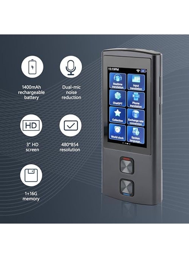 سكاي تاتش جهاز ترجمة للغة العربية – يدعم 138 لغة، ترجمة صوتية وصوتية بدون إنترنت، مزود بتطبيق ChatGPT وكاميرا بدقة 5 ميجابكسل، بطارية بسعة 1400 مللي أمبير – مترجم ذكي مثالي للسفر والأعمال. - Image 5