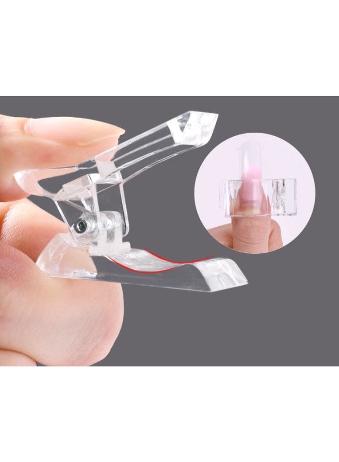4 Transparent Nail Clips For Quick Construction Of Polygel Nail Extensions, Uv Led Building Clips, Nail Tools (Multicolor) - Image 2
