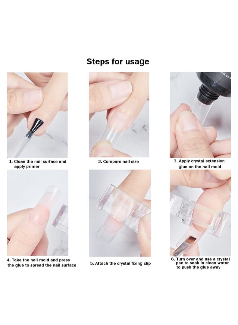 4 Transparent Nail Clips For Quick Construction Of Polygel Nail Extensions, Uv Led Building Clips, Nail Tools (Multicolor) - Image 5