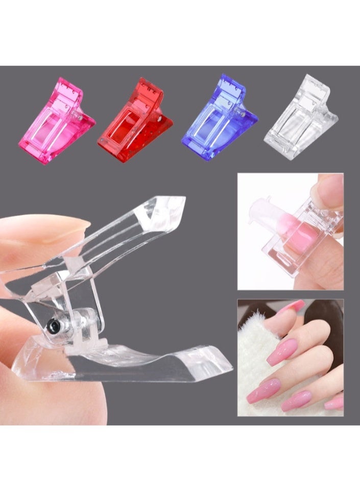 4 Transparent Nail Clips For Quick Construction Of Polygel Nail Extensions, Uv Led Building Clips, Nail Tools (Multicolor) - Image 3