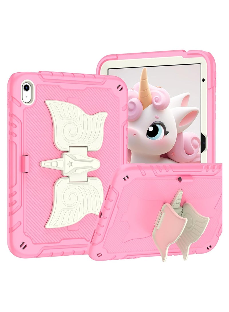 VKL for iPad (A16)11th Generation 11 Inch 2025/ ipad 10th Generation 10.9 Inch 2022 Case for Kids with Pencil Slot, Butterfly Kickstand Shoulder Strap Full-Body Rugged Drop Protective (Pink Unicorn) - Image 3