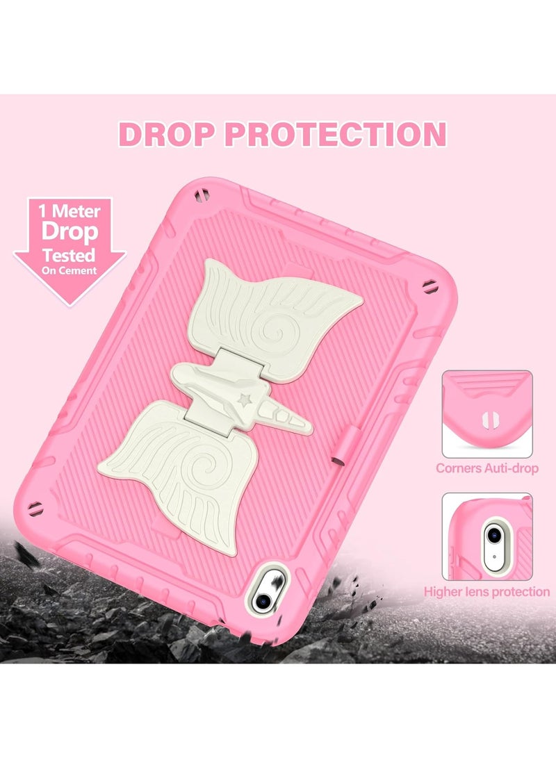 VKL for iPad (A16)11th Generation 11 Inch 2025/ ipad 10th Generation 10.9 Inch 2022 Case for Kids with Pencil Slot, Butterfly Kickstand Shoulder Strap Full-Body Rugged Drop Protective (Pink Unicorn) - Image 4