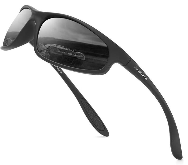 Polarized Sports Sunglasses for Men: UV400 Protection Glasses Womens Wrap Around Goggles for Driving Fishing - Image 1