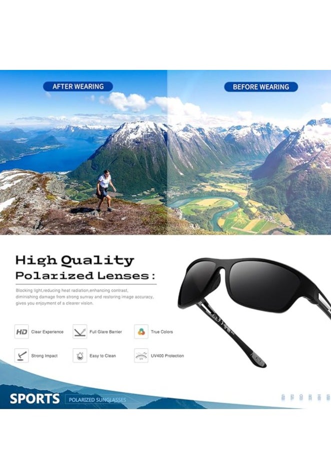 Generic Polarized Sports Sunglasses for Men: UV400 Protection Glasses Womens Wrap Around Goggles for Driving Fishing  - Image 4