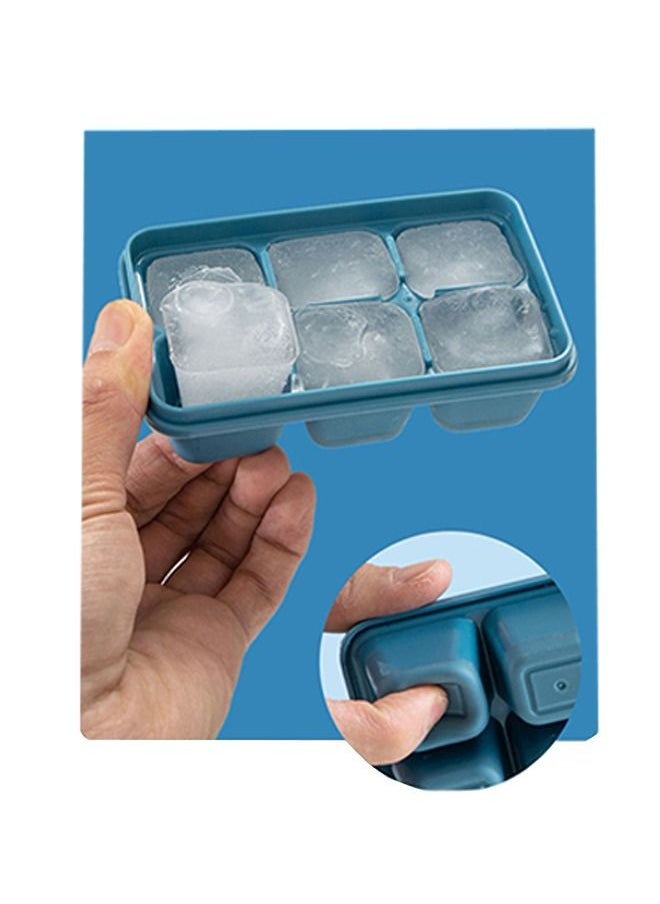 Generic - 3PCS Silicone Ice Crate with Lid, 6-compartment Soft Bottom Ice Tray, Homemade Ice Cube Mould, Reusable Ice Tray, Frozen Stackable Ice Crate Mold for Cocktails, Whiskey (Blue + Grey + Pink) - Image 1