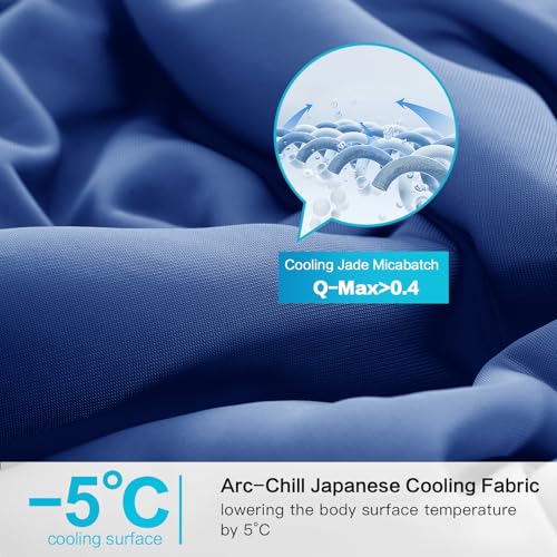 EASELAND Cooling Comforter Twin, Cold Touch Fabric Absorbs Body Heat, Double-Sided Cool Design Soft Fluffy Cooling Blanket for Night Sweats Hot Sleeper (Navy Blue, Twin(68"X90")) - Image 3
