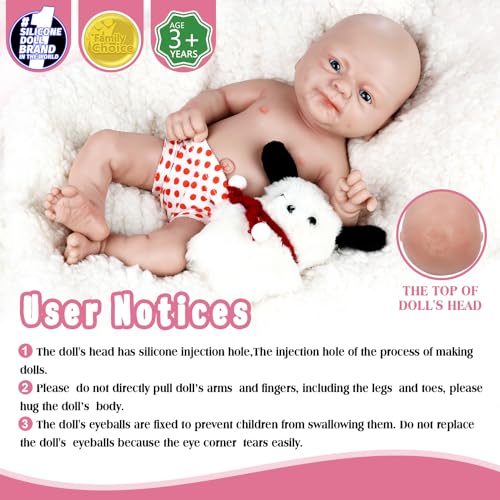 Vollence 14 inch Silicone Baby Dolls Girl Weighted 357 lbNOT VinylSilicone Full Body Reborn Lifelike Realistic Real Life Newborn Soft Babies with Feeding Accessories Gift Box for Kids Age 3 - Image 5