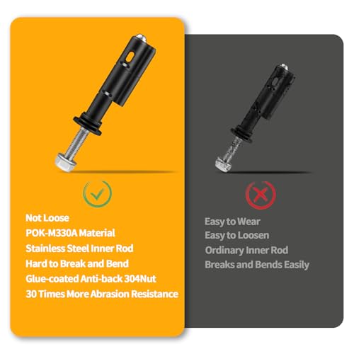 OXDFK Mounting Pins for Recovery Boards, 4 PCS Lockable Traction Board Mount Pins, Safety Theftproof Mounting Pins Compatible with MaxTrax MKII Recovery Boards, Including M10 Bolts, 140MM Pins - Image 4
