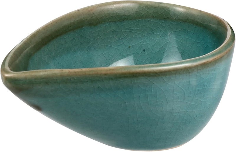 Blue Ceramic Essential Oil Mixing Bowl Spout Small Dish Incense Tray Aroma Bowl - Image 1