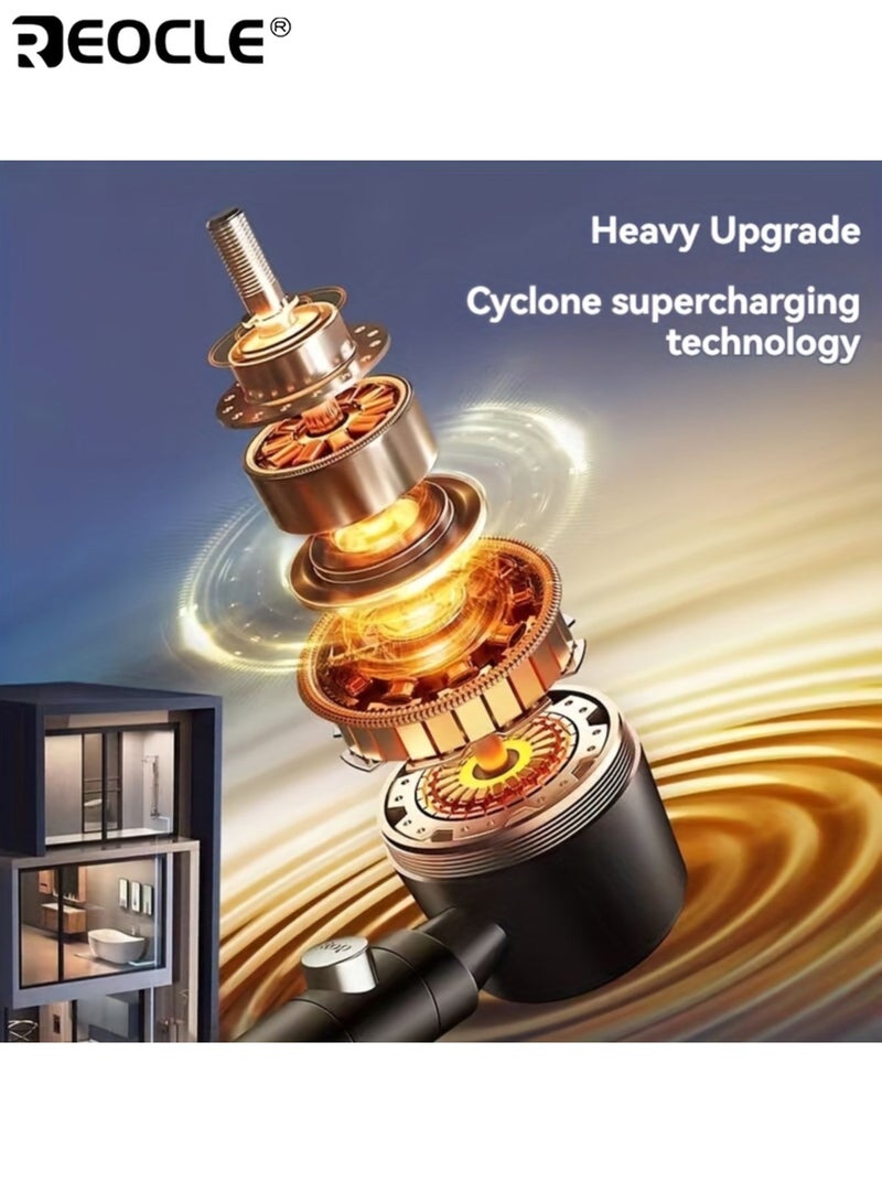 ريوكل رأس دوش محمول بـ 5 أوضاع تدفق للماء وميزة الترشيح - رأس دوش معزز للضغط بإعدادات قابلة للتعديل لتجربة استحمام فاخرة - Image 5