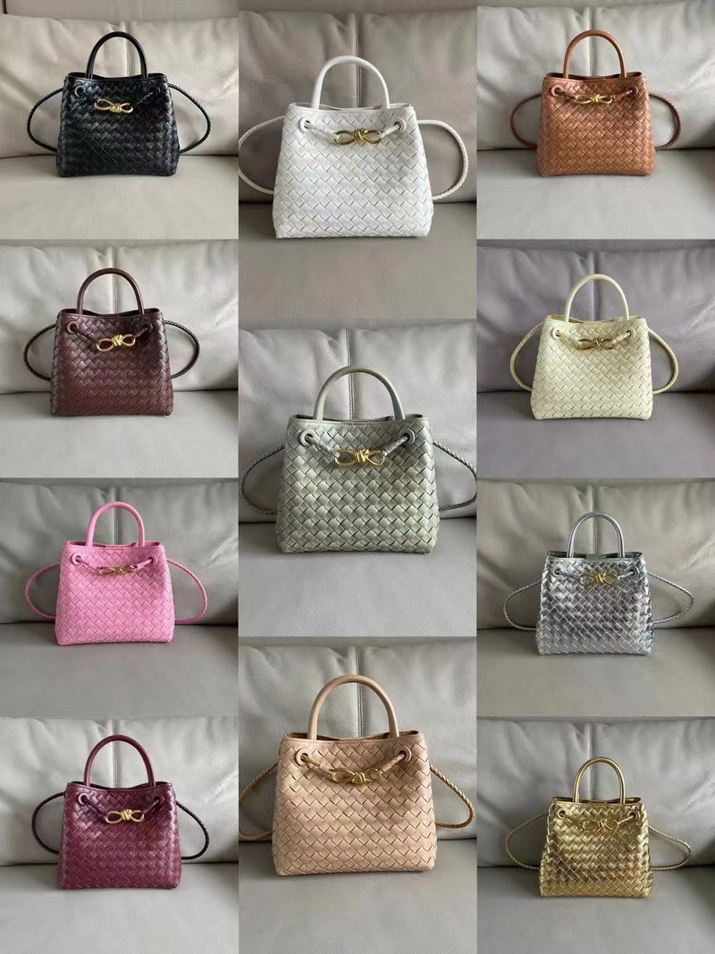Family B High Quality Leather Woven Tote Bag All-Match Fashion Casual Shoulder Crossbody Handbag With Bow - Image 3